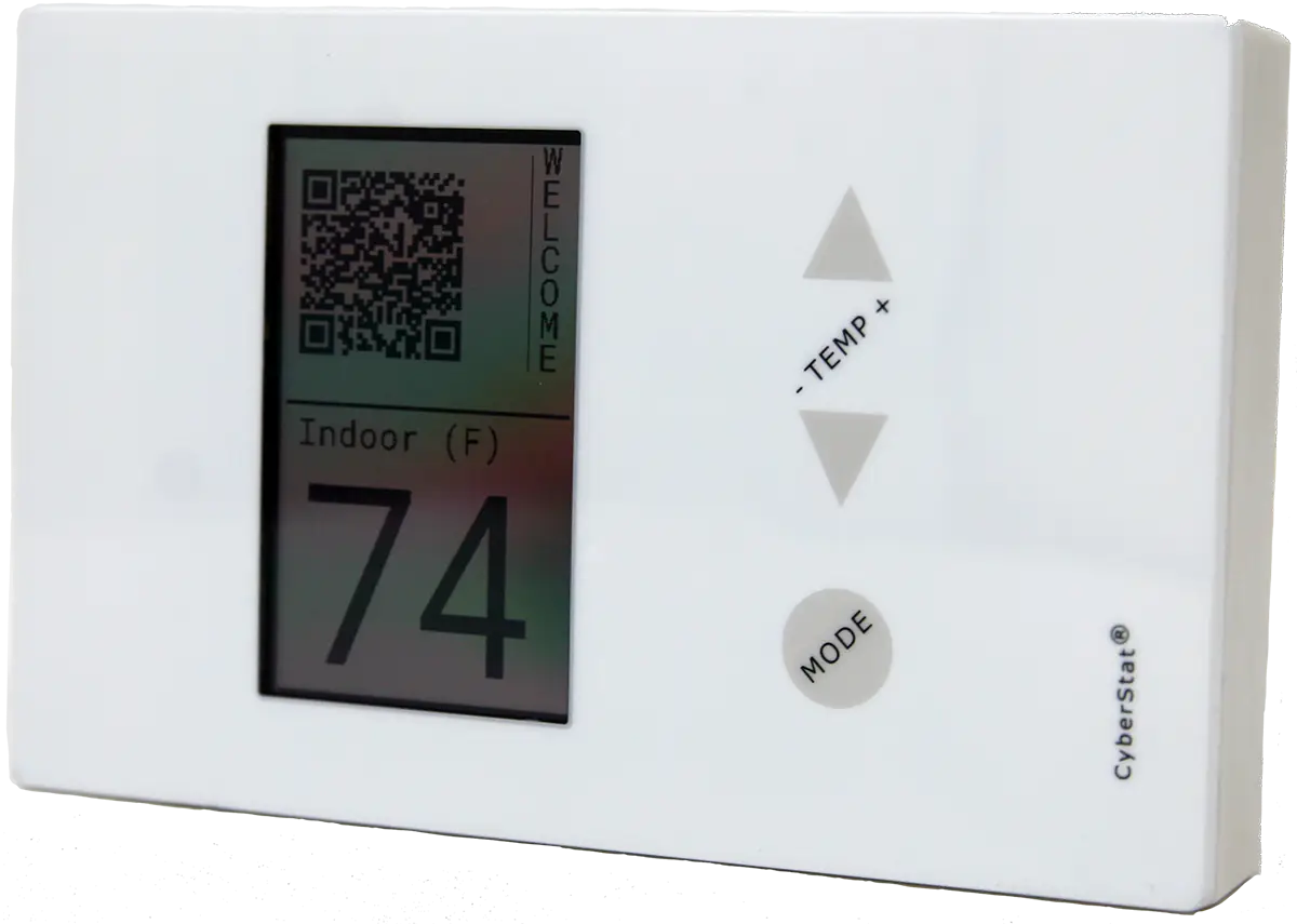 Digital thermostat with qr code on ui2401: wall-mount thermostat user interface